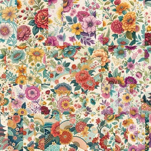 Retro Floral Pattern: Vintage Flower Seamless Design (Digital Download)