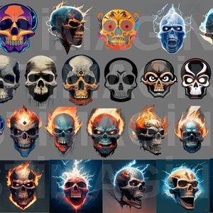 Skulls SVG Bundle: Skeleton Cut Files, Clipart & Vectors (Digital Download
