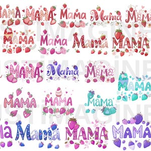 Mama Strawberry PNG: Coquette Floral Bow, Summer Sublimation (Digital Download)