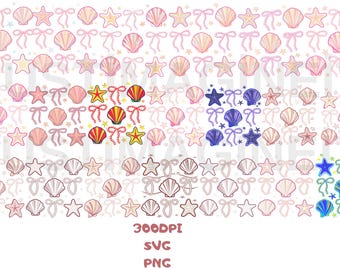 Clam Coquette SVG PNG, Retro Beach, Summer Ocean Clipart (Digital Download)