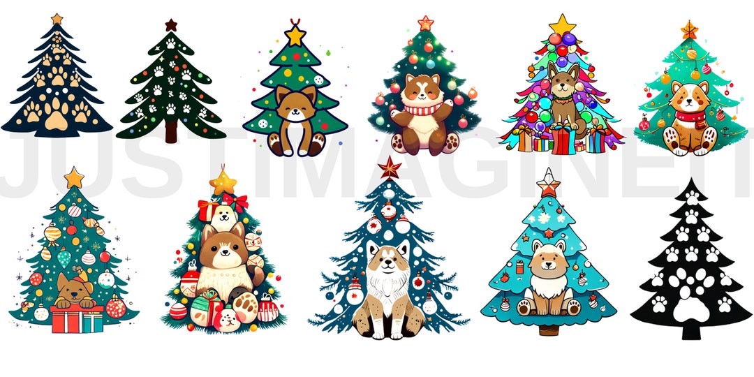Paw Tree SVG, Paw Christmas Tree Svg, Christmas Tree Svg, Paw Print