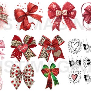 Coquette Bow Heart PNG: Valentine&#39;s Day Design (Digital Download
