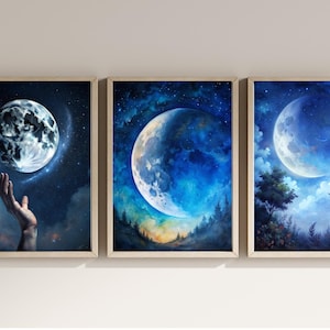 Celestial Nursery Art Prints: Sun, Moon & Cloud Boho Decor (Digital Download)