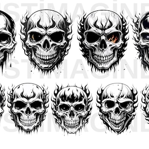 Skulls SVG Bundle: Skeleton Clipart, Cricut Cut Files (Digital Download)