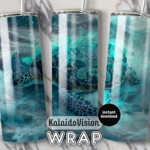Sea Turtle 20oz Tumbler Wrap Ocean Inspired Digital Download PNG Perfect for Marine Life Lovers Unique Gift Idea for Drinkware Enthusiasts