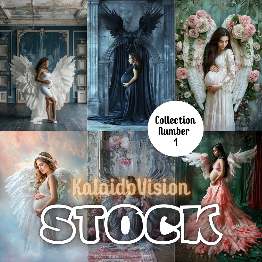 Angel Wings Maternity Overlays - 50 Digital Photo Backdrops - Etsy