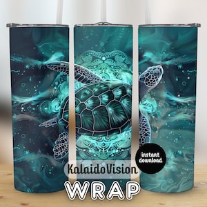 Sea Turtle 20oz Tumbler Wrap Digital Download Exciting Underwater Adventure PNG Perfect for Ocean Lovers Gift Unique Design