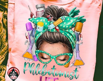 Phlebotomist Life PNG, Lab Tech Sublimation Design (Digital Download)