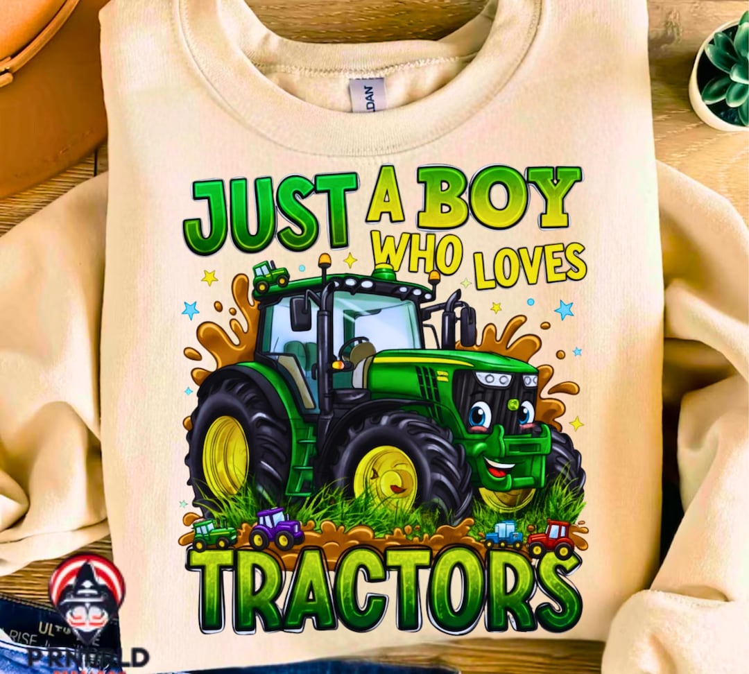 Kids Fun Just a Boy Who Loves Tractors Png Sublimation Design Download ...
