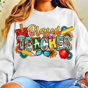 Blessed Teacher EduQueen png sublimation design download,Teacher&#39;s Day png,western Teacher png,Teacher life png,sublimate designs PNG SVG