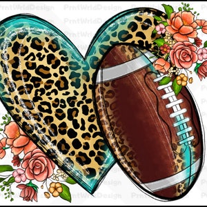 SVG Football Heart Png,Football MOM Sublimation Design American Football Png,Leopard Football Png,Football Design retro football shirt png