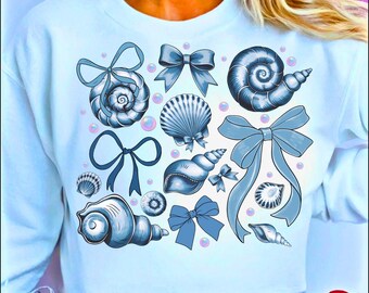 Seashell Coquette Bows SVG PNG,Beach Png,Coastal Png,Retro Summer Png,Summer Vibes Png,Summer Coquette Png,Vintage Summer Png,Girls Trip Png