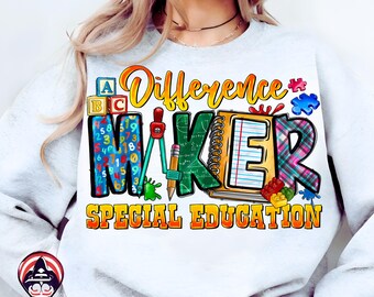 SVG Difference Maker Special Education Png,Sublimation Design,School Png,Back To School, Special Education Png,Teacher Png, Digital Download