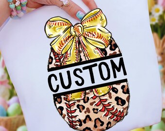 Personalized Leopard Softball Coquette Bow PNG Custom Mom Season Shirt Design Sublimation