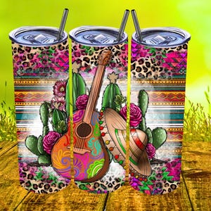 Calaca Dia De Los Muertos 20oz Skinny Tumbler PNG, Cinco De Mayo Tumbler Wrap PNG, Sugar Skull Sublimation Design, Mexican Skull Tumbler PNG