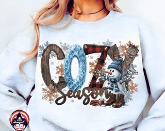 Skateboard Cozy Season Winter Png Sublimation Design Holiday Retro Christmas Sweater Shirt ClipArt