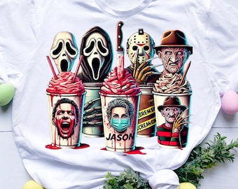 Horror Characters Coffee Png Svg,Horror friends Png svg,coffee cup sublimation digital,Horror Coffee, scary movie Tis The Season png svg