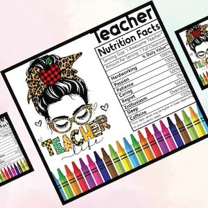 Crayons de couleur sur la valeur nutritive de l'enseignant Gobelet d'emballage pour gobelet 20 oz Png pour sublimation