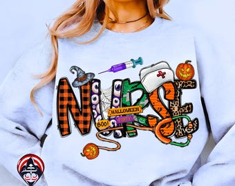 Clip art png di Halloween Nurse Sublimation, Ragno, Cattivo Png, Halloween Png, Western, Zucca Png, Spettrale Png, Design PNG di Infermiera, Download Digitale