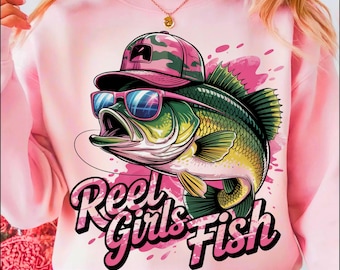 SVG Reel Girls Fish Png, Sublimation Design,Women Fishing Png,Lady Fishing Png,Largemouth Bass Png, T-Shirt Design,Instant Download Png,DTF