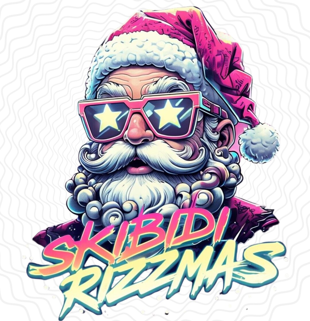 SVG Skibidi Rizzmas Christmas Png,funny Santa Christmas Design,santa ...