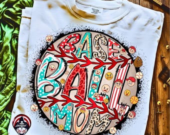 Funny Baseball Mom PNG Baseball Mama Sublimation Design