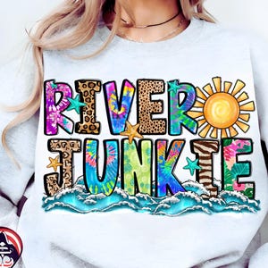SVG River junkie png, Retro Png, River,Lake Beach, Beach Png,Digital Downloads, Beach, Sublimation Design, Sun Png, Summer Life, Sublimation