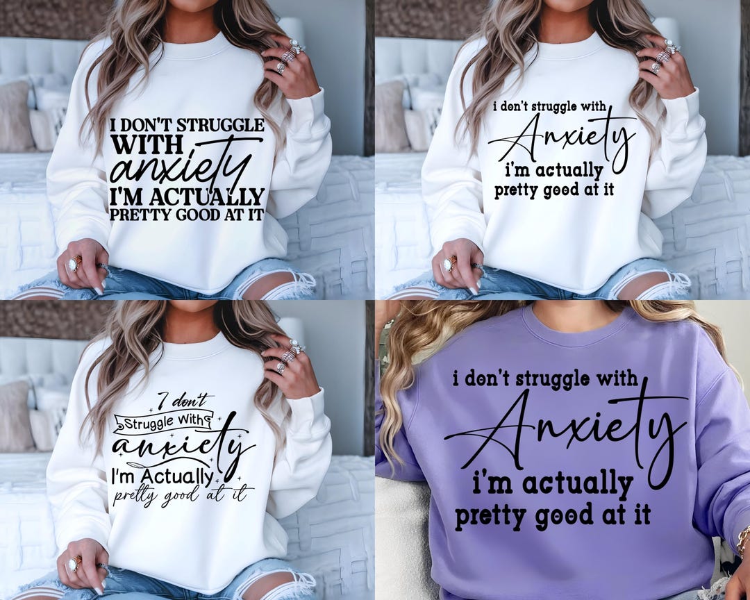 3 Funny Sarcastic Anxiety Quote Svg Png Bundle for Shirts,hoodies,witty ...