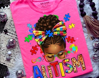 SVG Autism afro messy bun png sublimation design download, Autism Awareness png, Autism life png, sublimate designs download