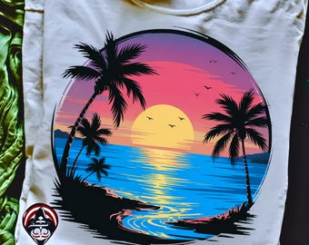 SVG Beach Sunset Png Sublimation Design, Summer Palm Png, Sunset Background Png,Summer Background Png, Summer Png Digital PNG SVG Downloads