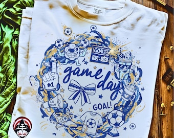 Divertidos garabatos de fútbol para el día del partido. Diseño PNG y SVG dibujado a mano de una madre coqueta. Descarga gratuita.