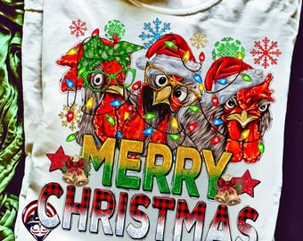SVG Merry Christmas Chickens Png,Christmas Chicken Png Sublimation Design,Merry Christmas Png,Christmas Chicken Clipart,Christmas AnimalsPng