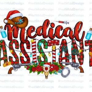 Christmas Medical Assistant Western PNG SVG,medical christmas healthcare designs,clinic crew christmas ma png svg Hospital Sublimation png
