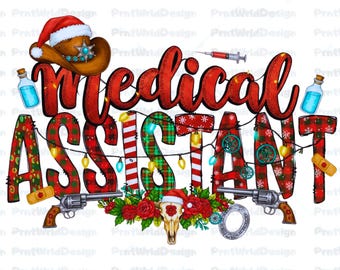 Asistente médico navideño occidental PNG SVG, diseños médicos navideños de atención médica, equipo clínico navideño ma PNG SVG, sublimación de hospital PNG