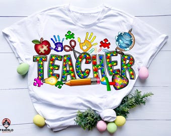 SVG Autism Teacher png svg,sublimation design download,Autism Awareness png,Teacher png, School,Autism Life png Digital download,puzzle png