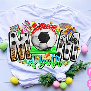 Mamá de dos niños, PNG de béisbol y fútbol, Sublimación del día del juego de mamá deportista, Diseño de camiseta de mamá de dos niños, Descarga de PNG de béisbol y fútbol