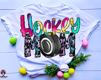 SVG Hockey Mom PNG Image, Ice Hockey Leopard Design, Sublimation Designs Downloads, Transparent PNG File