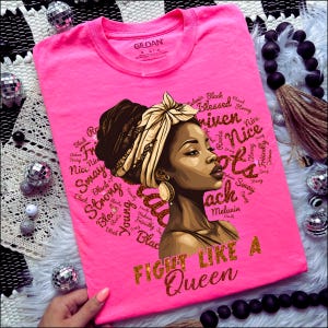 Survivor queen Breast Cancer afro girl sneakers png,Breast Cancer sneaker life black woman png Fight Like a Queen Black Girl,afro cancer png