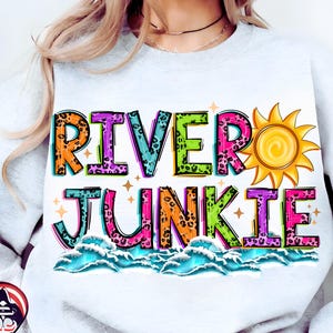 River Junkie Leopard Print PNG,Retro Png, River, Lake Beach, Beach Png, Digital Downloads, Beach, Sublimation Design, Sun Png, Summer Life