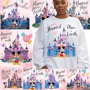 8 Happiest Place On Earth Png Bundle,Magical Castle Floral Png,Magic Kingdom Png, Family Vacation Png, Family Shirt Png,MICK MOUSE Png