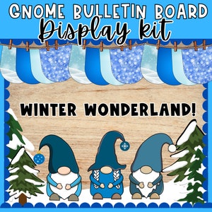 Gnome Christmas Classroom Decor Printable | Christmas Bulletin Board Decor | Winter Gnome Bulletin Board | Gonk bulletin kit |