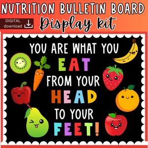 Healthy Eating Bulletin Board | you are what you eat | Nurse bulletin board | Nutrition bulletin board kit | Food bulletin board | Diet