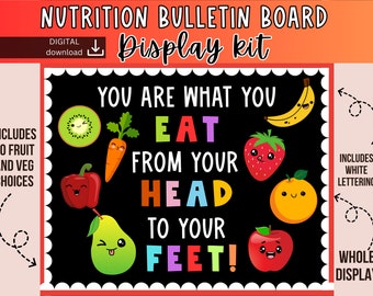 Healthy Eating Bulletin Board | you are what you eat | Nurse bulletin board | Nutrition bulletin board kit | Food bulletin board | Diet
