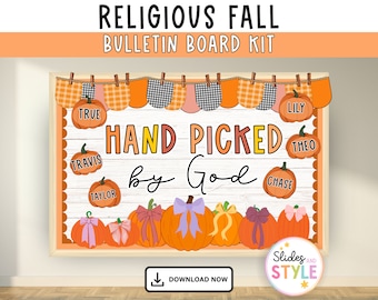 Religiöse Herbst Pinnwand | Herbstliche Christliche Pinnwand | Kürbis Schrift Pinnwand | Glaube Pinnwand Kit |