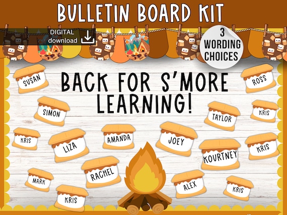 back to school Bulletin Board | welcome back bulletin board | new year bulletin board | camping bulletin board kit | s’more classroom