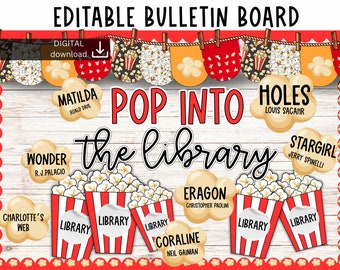 reading bulletin board | reading corner decor | books Bulletin Board | reading door decor | book nook | library bulletin | popcorn library