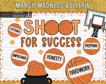 March Madness Bulletin Board Kit | Basketball Bracket | March Classroom Door Decor | let the madness | success wellbeing exam prep