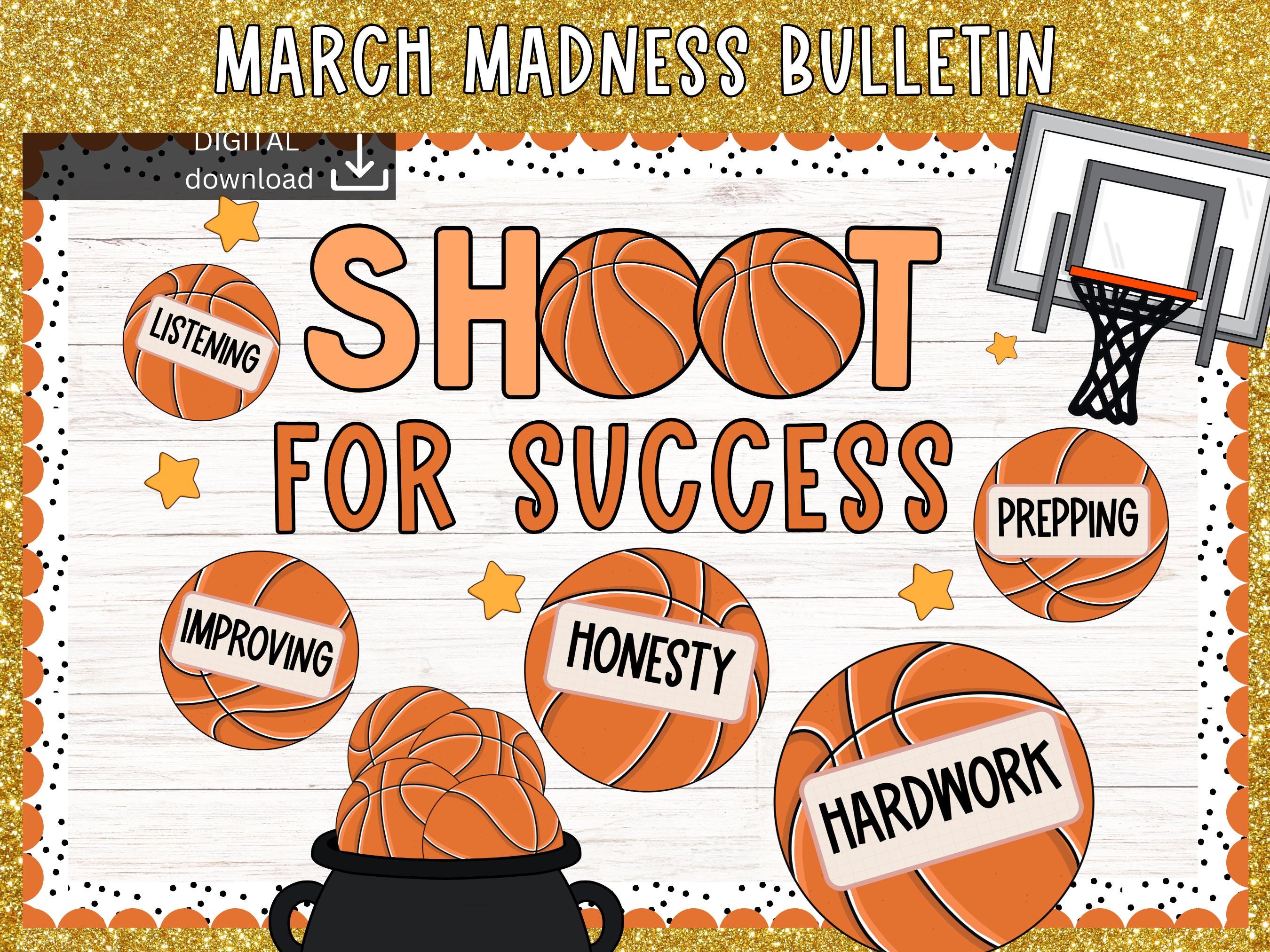 March Madness Bulletin Board Kit | Basketball Bracket | March Classroom ...