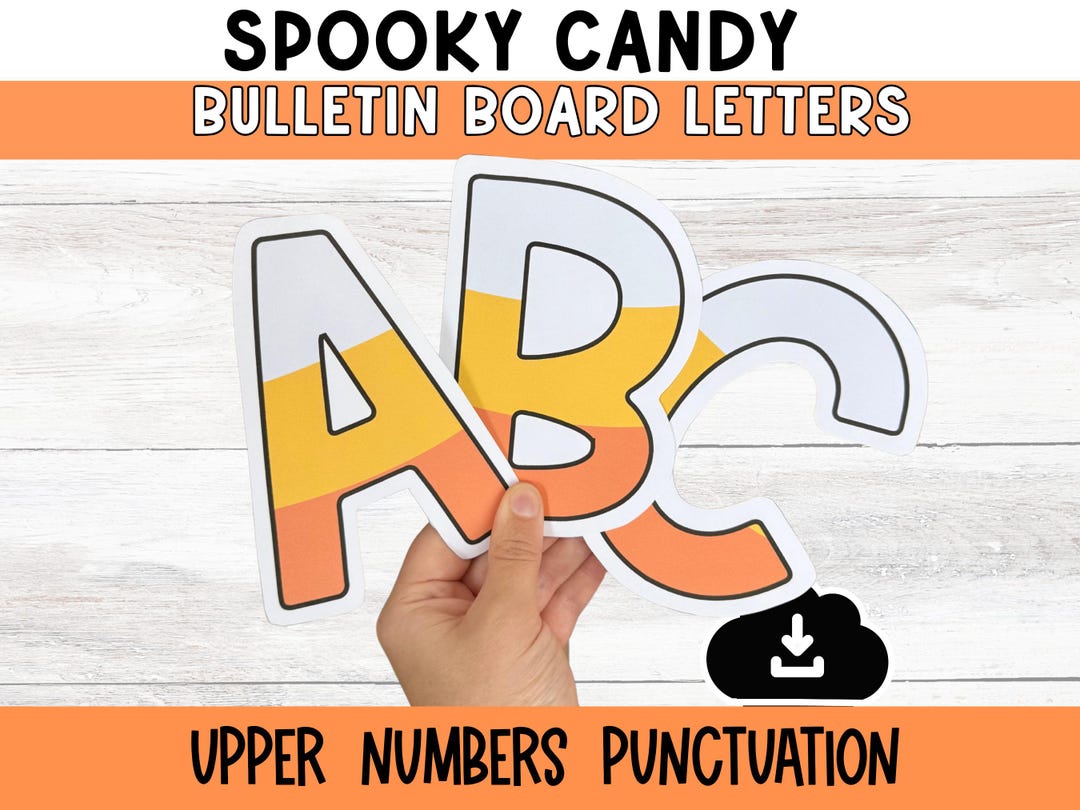 Halloween Alphabet Bulletin Board Letters: Candy Theme (digital ...