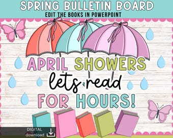 Frühlingslese Bulletin Board: April Showers Klassenzimmer Dekoration (Digitaler Download)